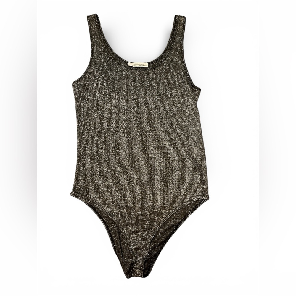 Zara Trafaluc Metallic Knit Top